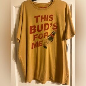 Lucky Brand BUDWEISER Shirt ADULT XXL YELLOW BEER BUD CASUAL MENS NWT